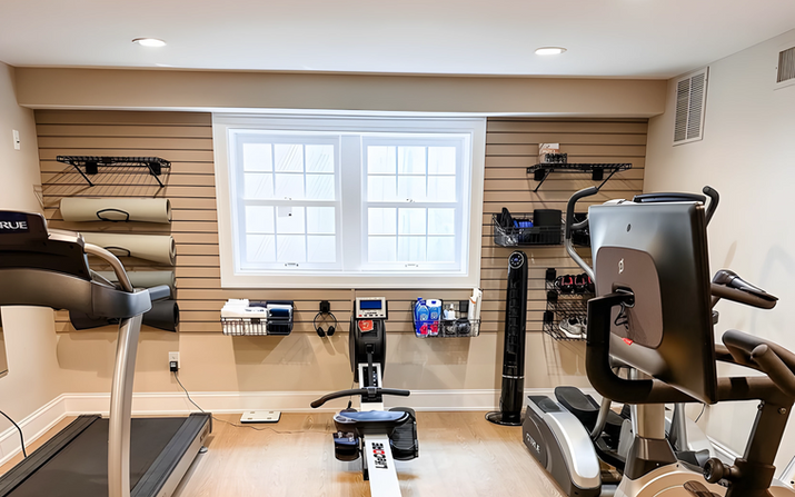 Taupe HandiWALL in home gym