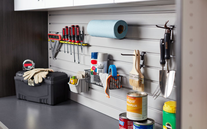 Handiwall slatwall work bench