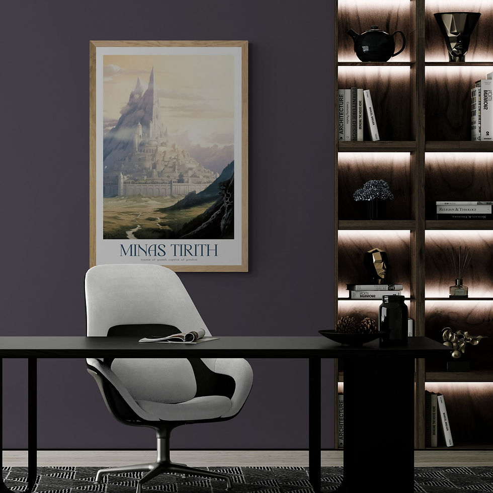 Minas Tirith Poster, The Tower of Guard Gondor Middle-earth travel posters