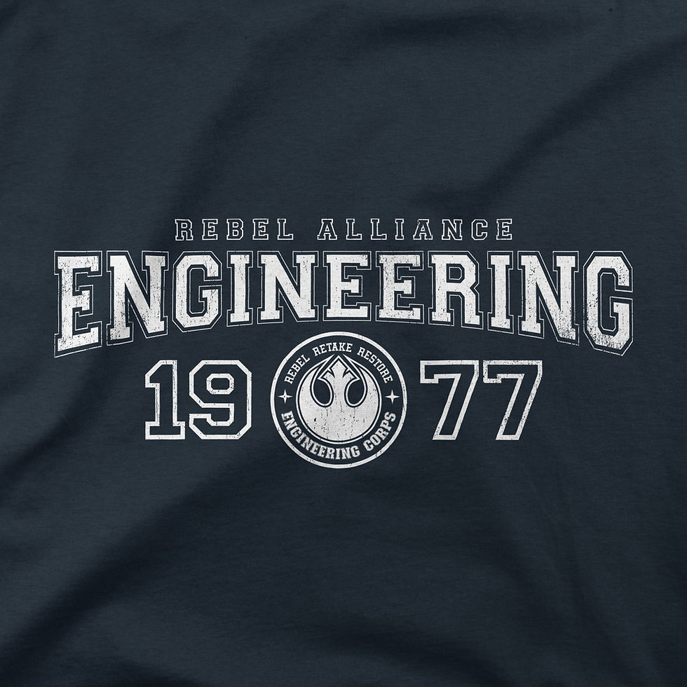 Rebel Alliance Engineering Corps shirt detail view