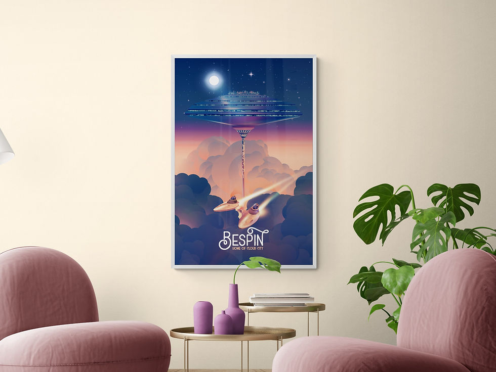 Star Wars Bespin Cloud City Travel poster, high quality digital print