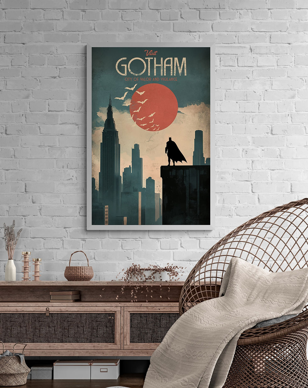 Gotham City Travel Poster Batman Art Deco