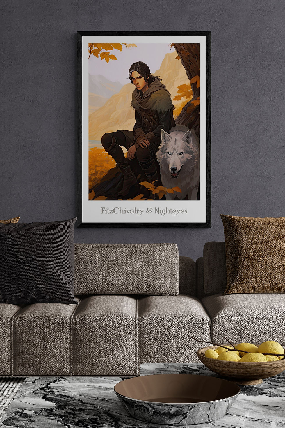 FitzChivlary Fitz Farseer and Nighteyes, Assassin's Quest by Robin Hobb Poster