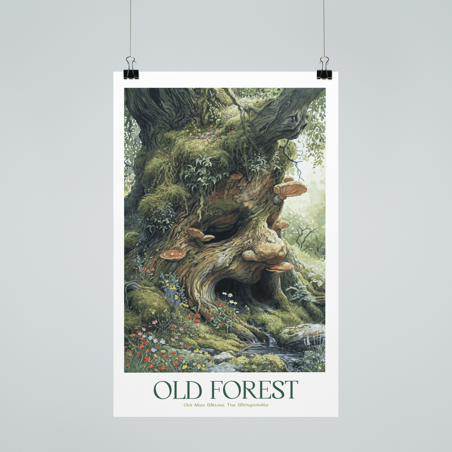 Old Man Willow of the Old Forest travel posters of middle-earth Lord of the Rings art