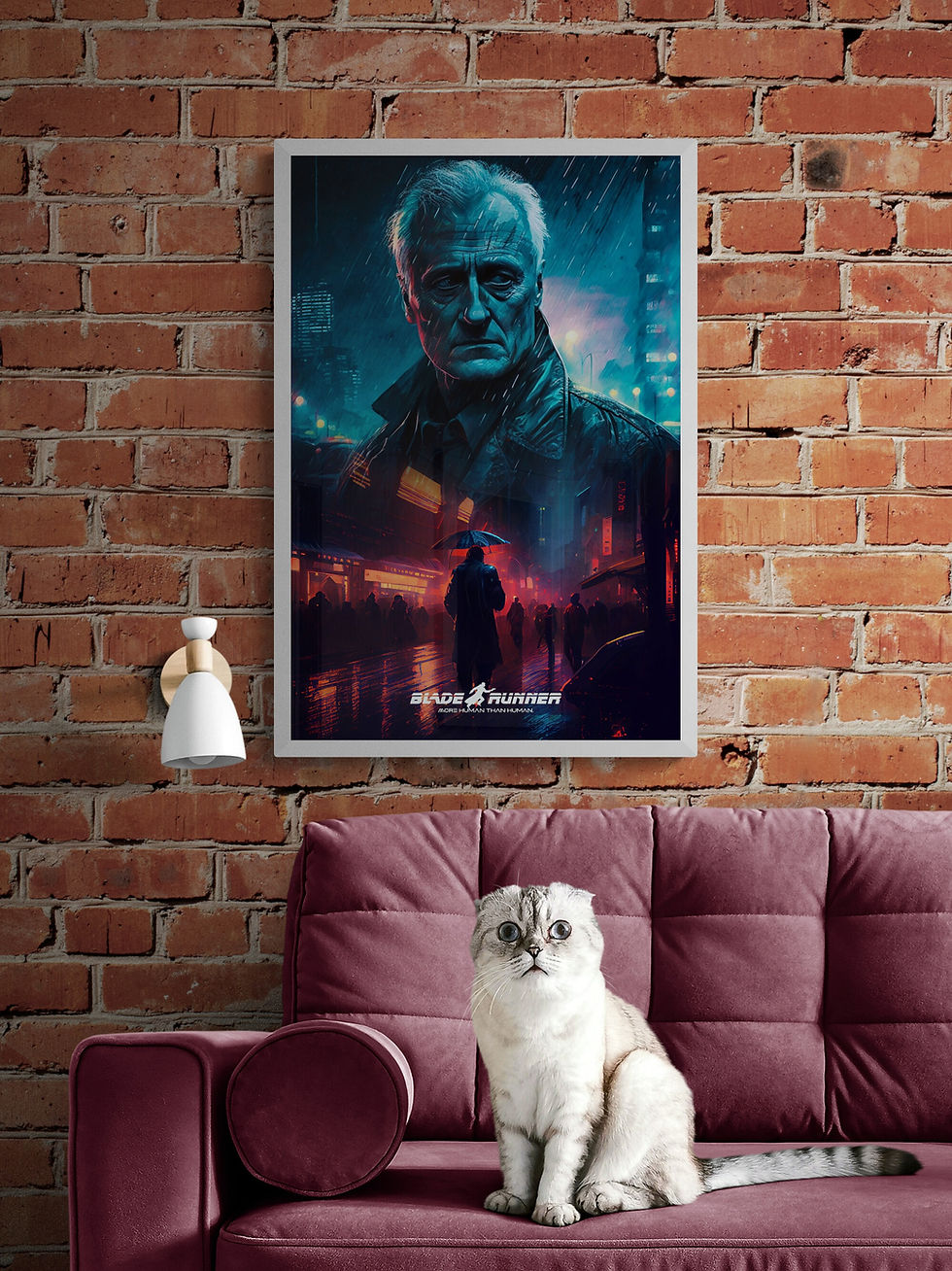Blade Runner cyberpunk poster featuring Roy Batty