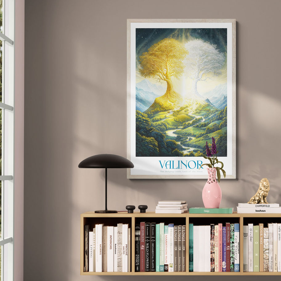 Trees of Valinor Telperion and Laurelin the Undying Lands Poster