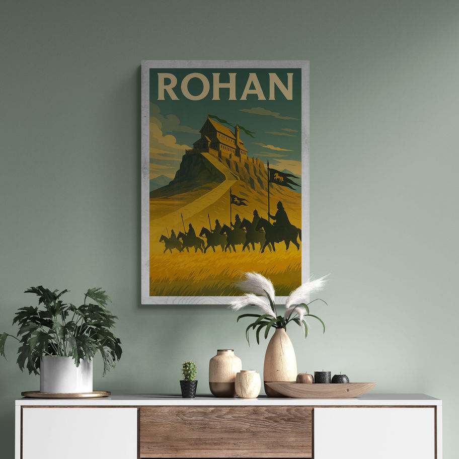 Rohan Art Deco vintage travel poster lord of the rings middle-earth art