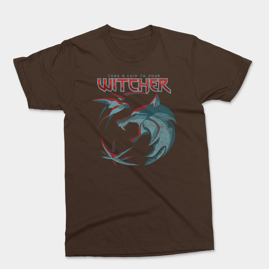toss a coin for your witcher adult tshirt netflix show