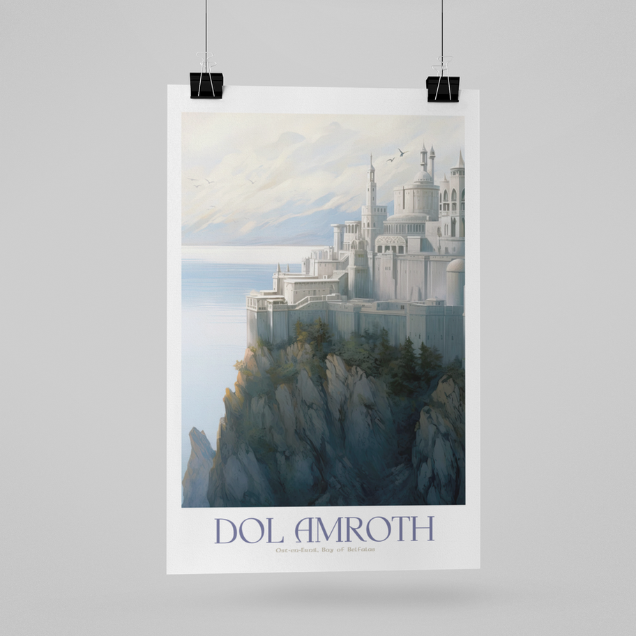 Digital print of Dol Amroth, Middle-earth travel poster