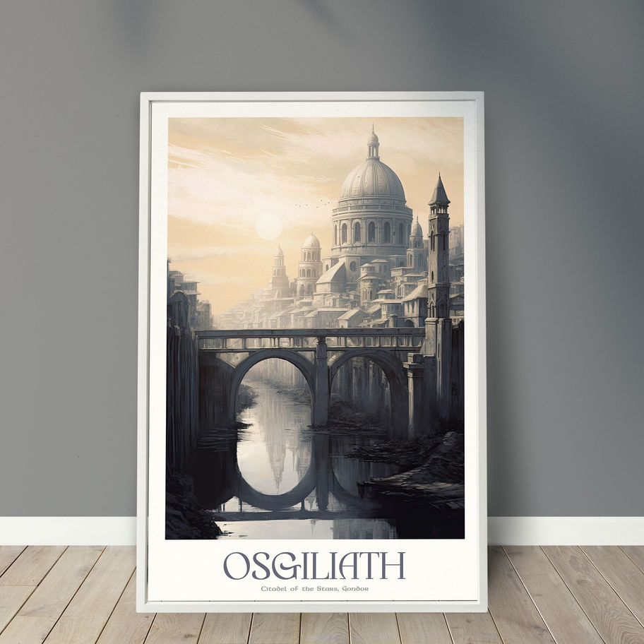 Osgiliath poster art print, lord of the rings digital prints
