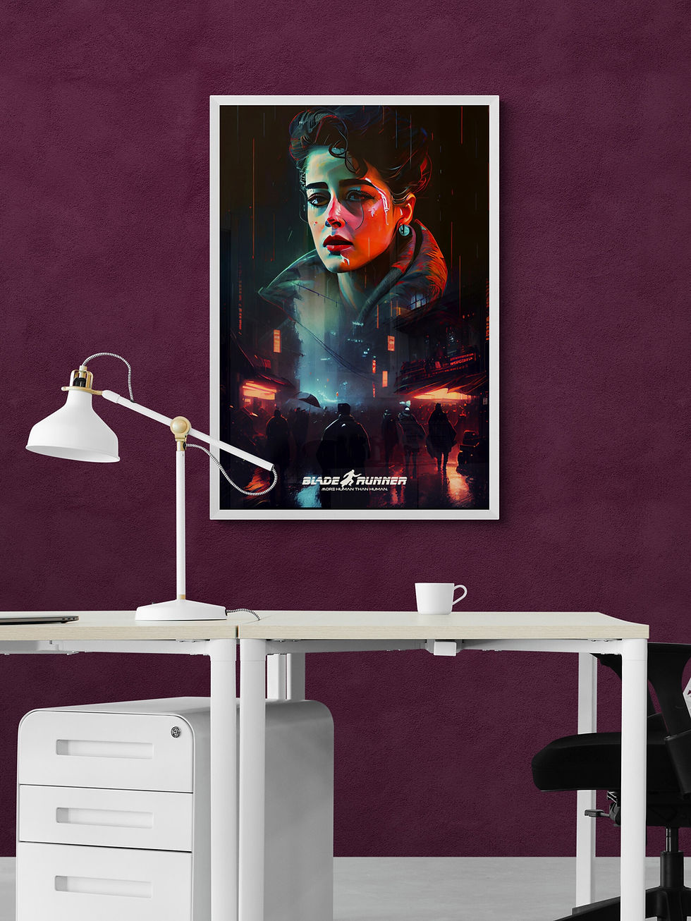 Rachel Blade Runner Cyberpunk poster neo-noire style