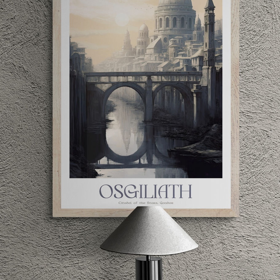 Osgiliath poster art print, lord of the rings digital prints