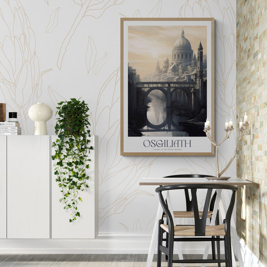 Osgiliath poster art print, lord of the rings digital prints