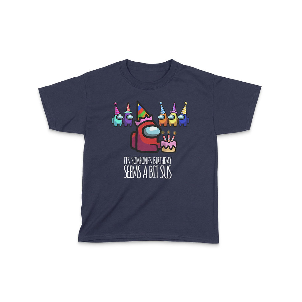 Among Us personalizable kids youth birthday shirt various colors