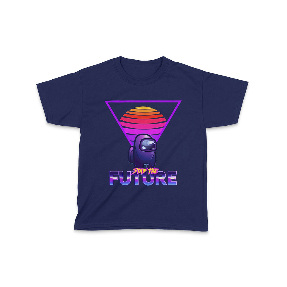 Among Us retrofuturist kids tshirt