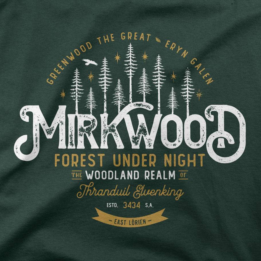 Tolkien Mirkwood Forest adult pull over hoodie various colors
