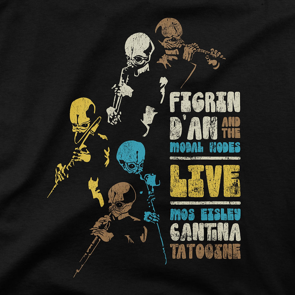 Star Wars Mos Eisley Cantina shit, featuring Figrin Dan and the Modal Ndoes