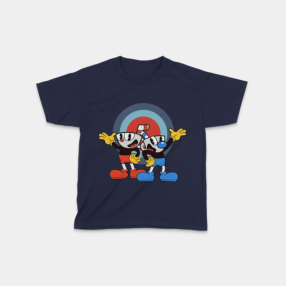 cuphead and mugman youth tshirt