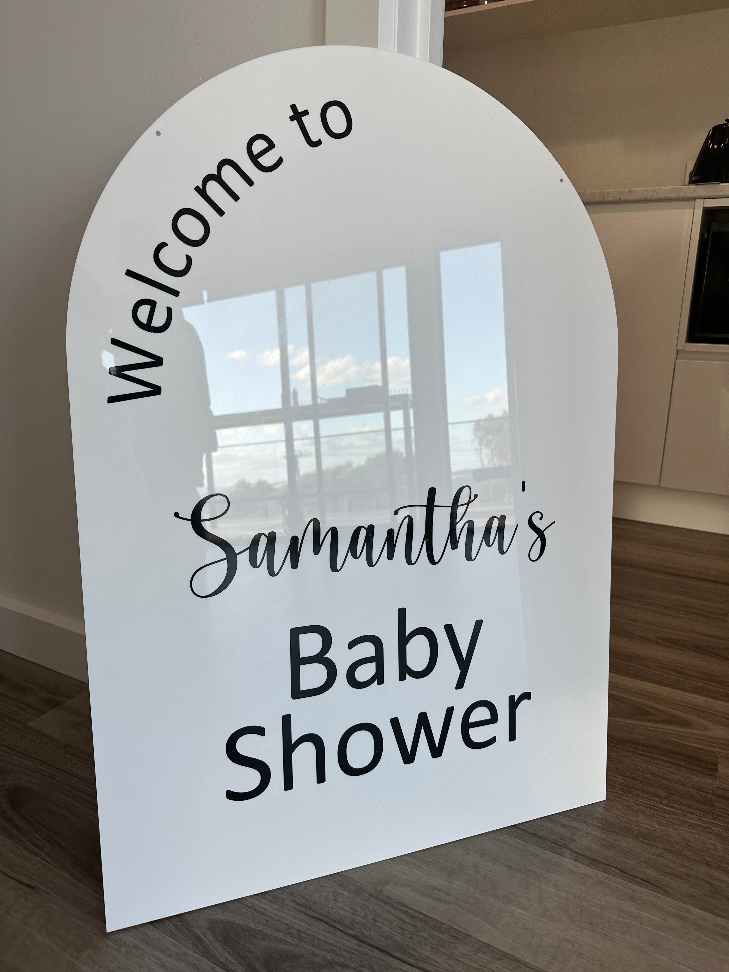 White A1 Arch Acrylic Signs