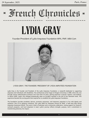 "Lydia Gray: Empowering Amputees with Hope"