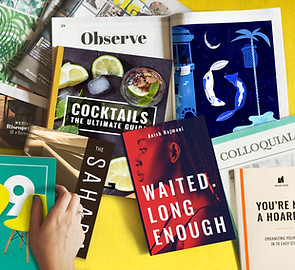 Books and Magazines on Yellow Background - Print marketing