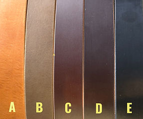 Leather colours available for belts and dog collars