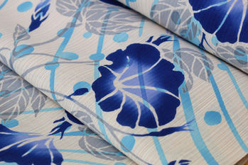 本染め浴衣×正絹四寸帯