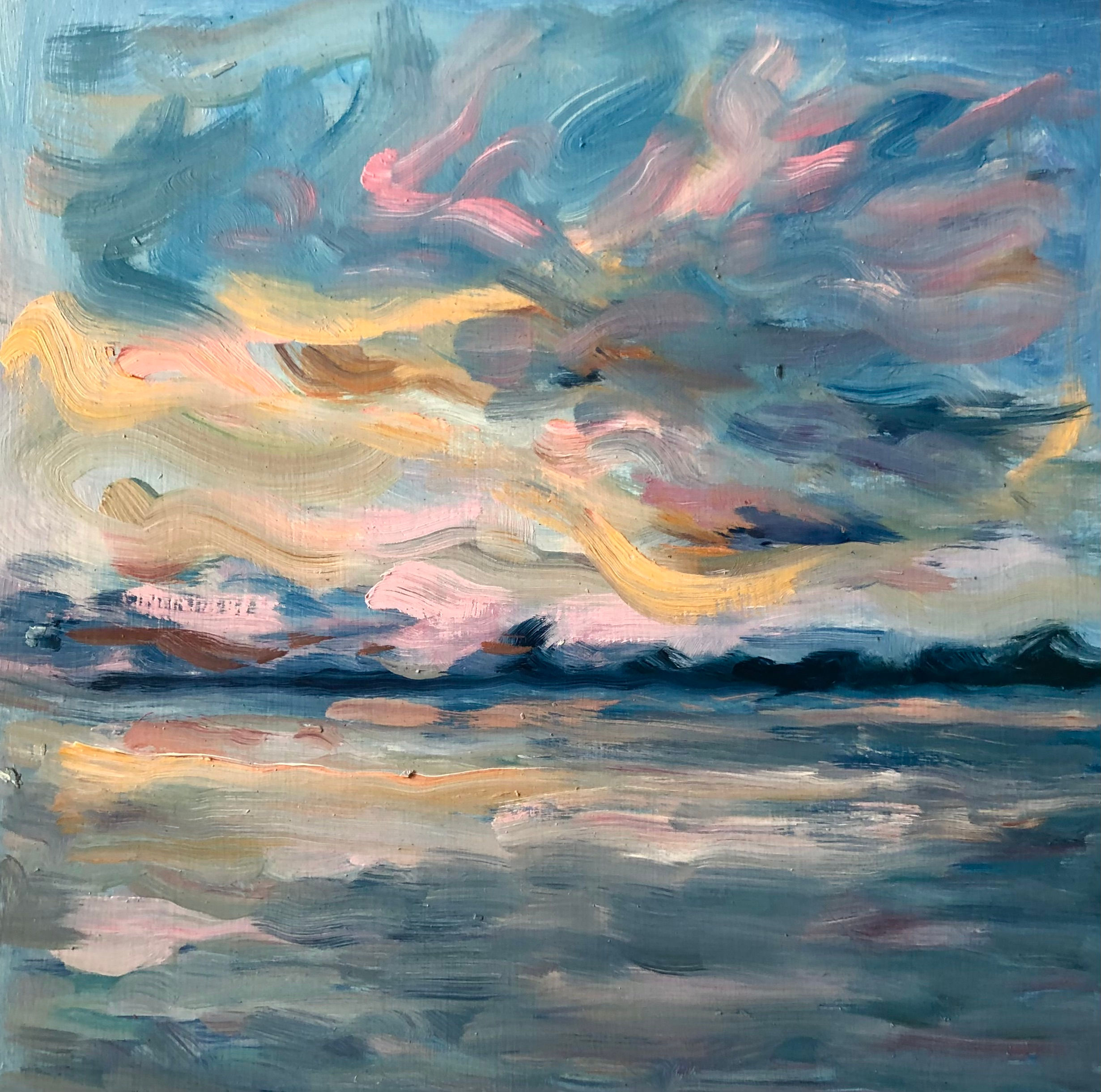 On the Surface, 10"x10" on wood panel