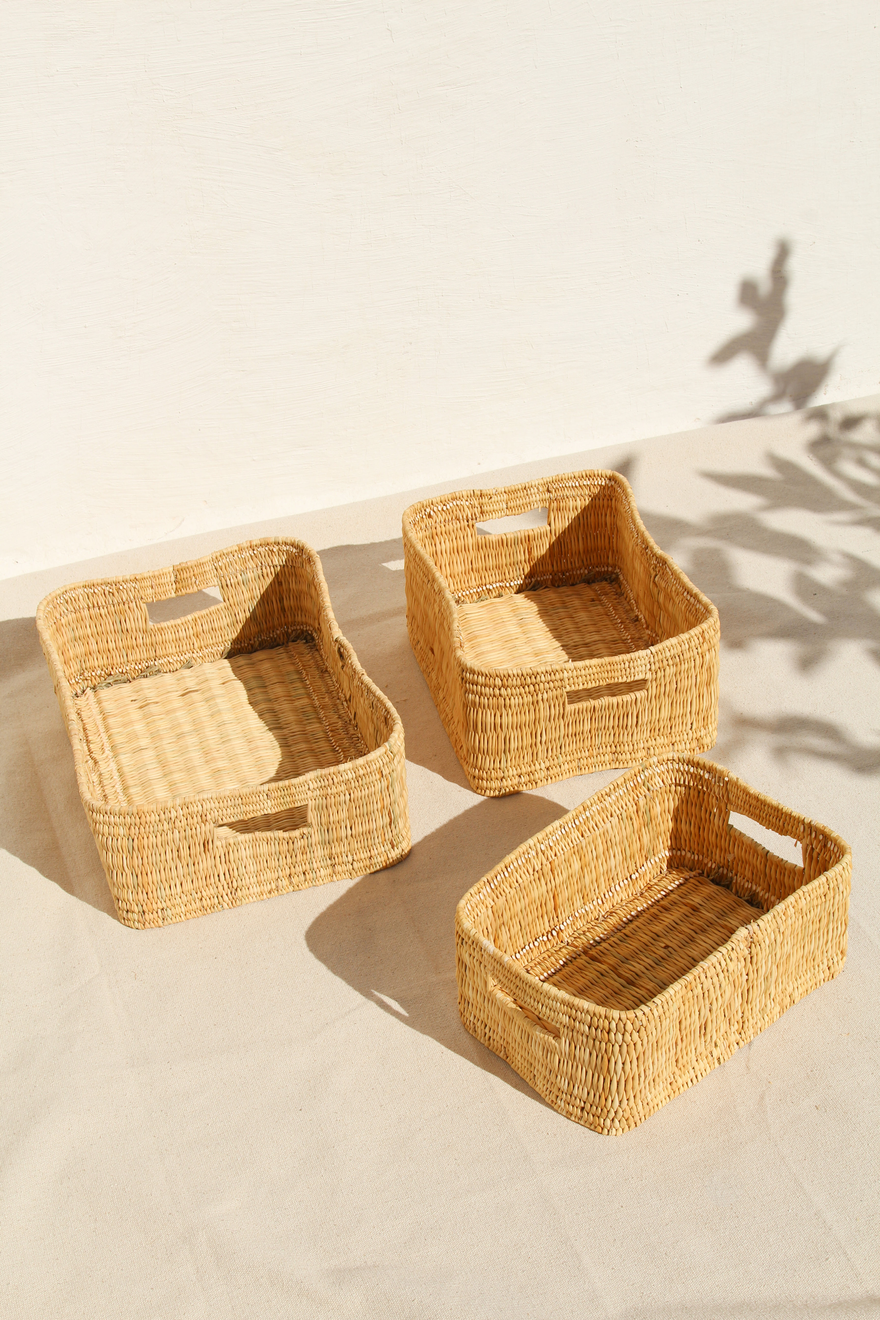 Set de 3 bandejas de junco