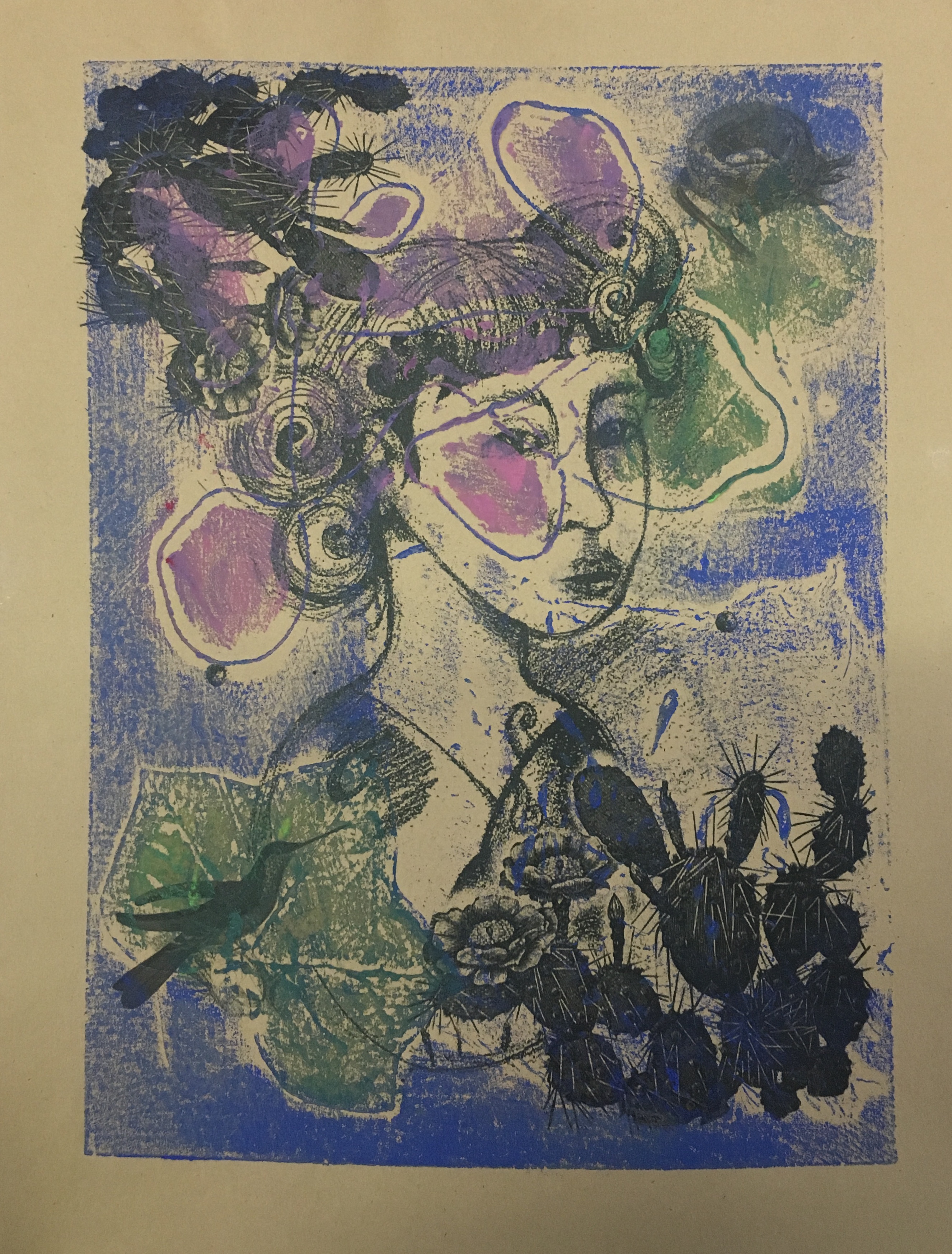 Cactus and girl.