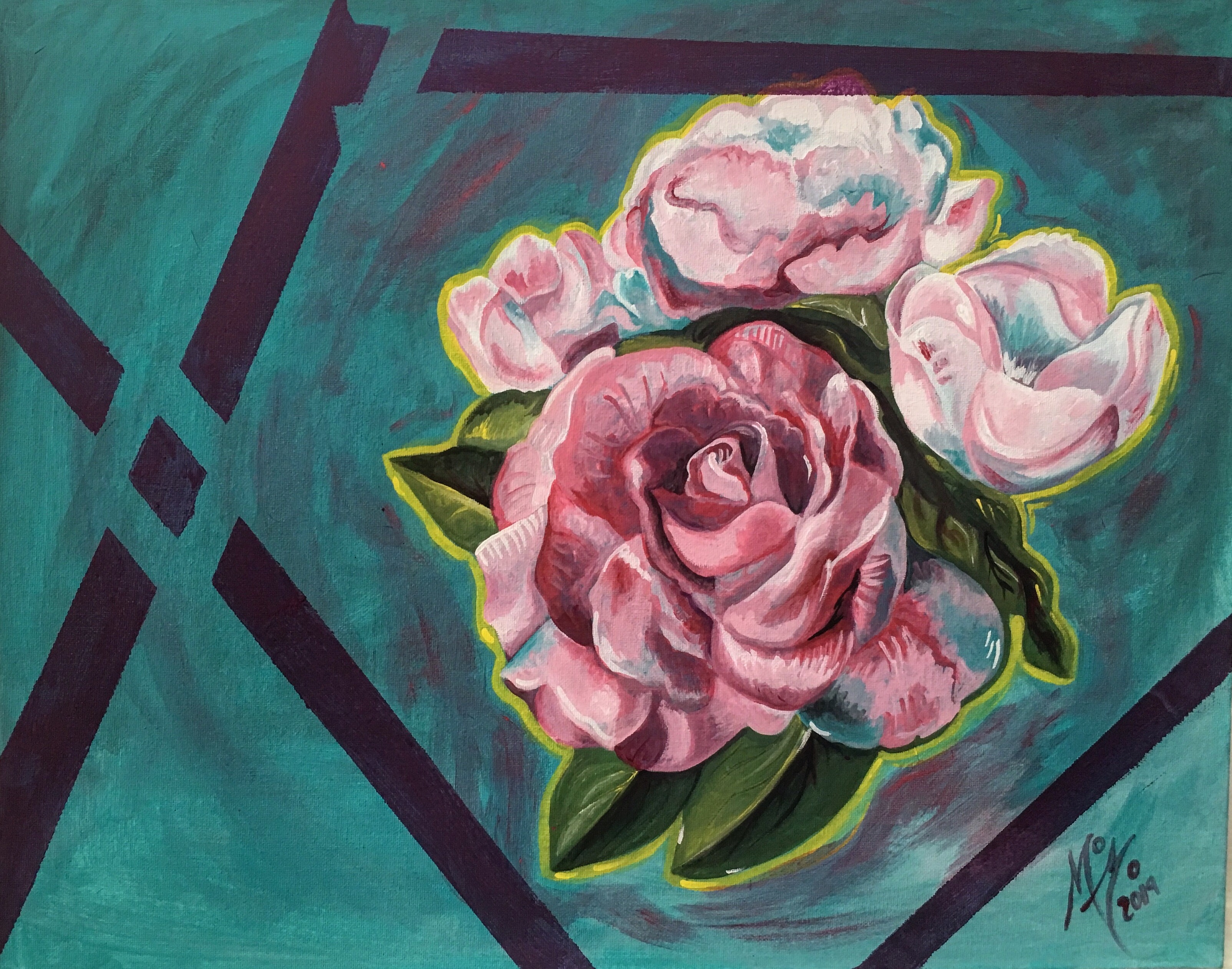Roses in turquoise