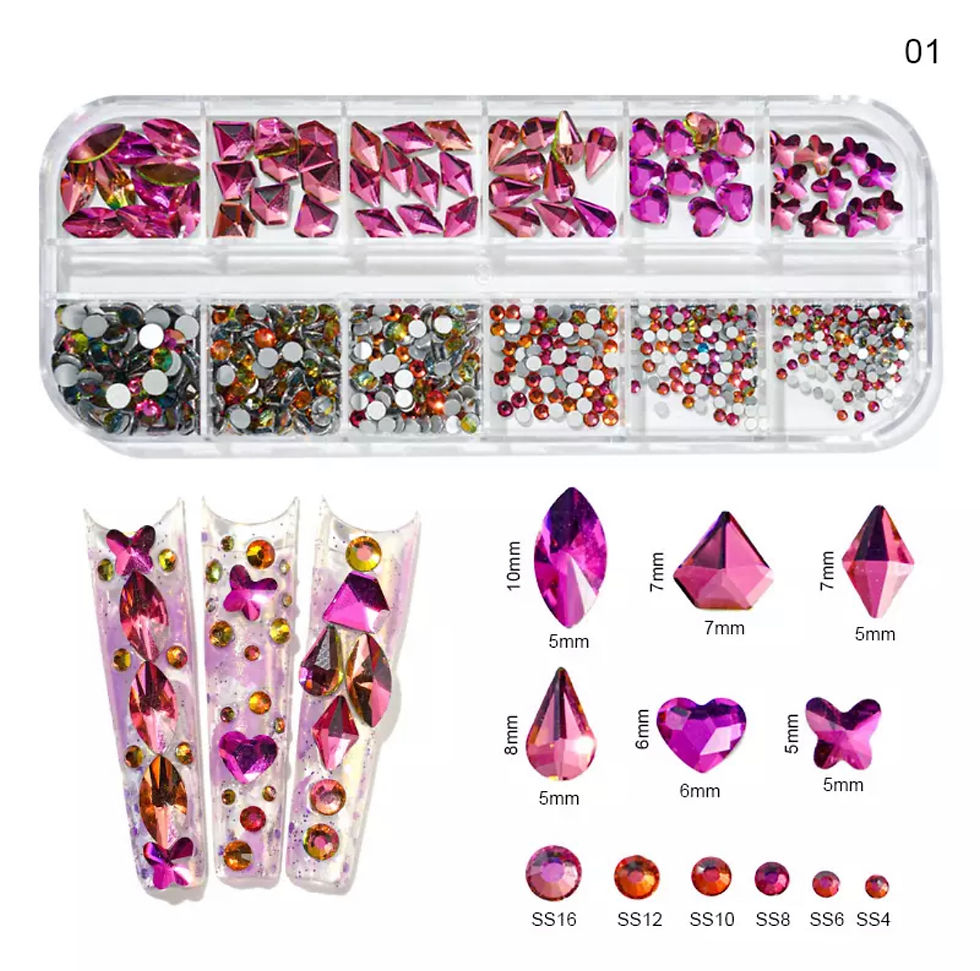 Miniatura: 12Gird Box Multi Size AB/Colorful Hotfix Rhinestones Flatback Crystal Diamond Ge