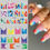 Thumbnail: French Manicure Stickers Rainbow Wave Water Nail Decals Set Summer Neon Decorati