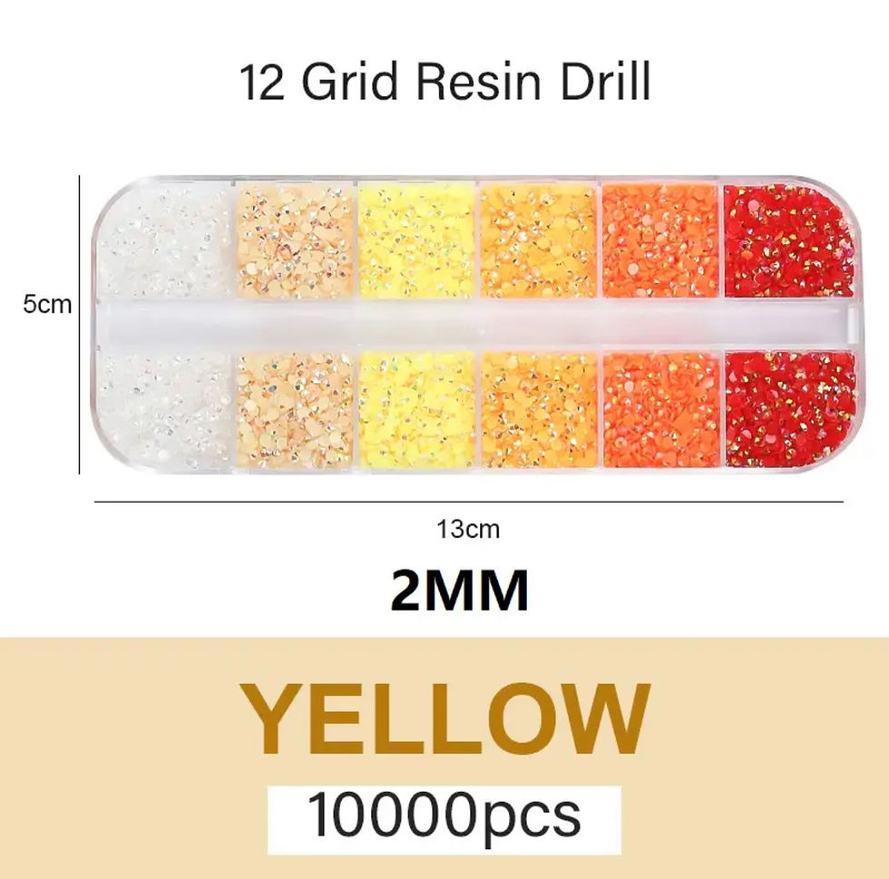 Miniature : AB  10000Pcs 2/3mm Mix Color Pixie Stone Resin Part Nail Rhinestones Box 12Girds