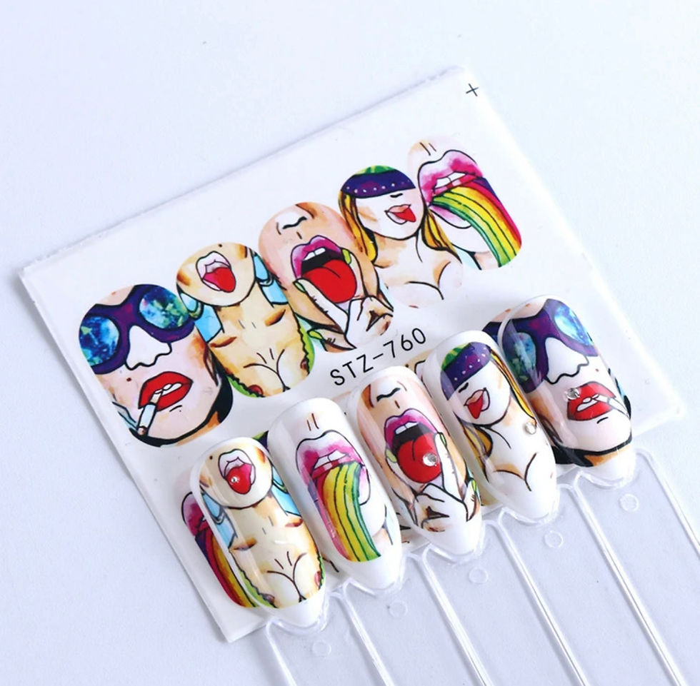 Miniatura: 9pcs/set Unicorn Pattern Nail Art Water Decals