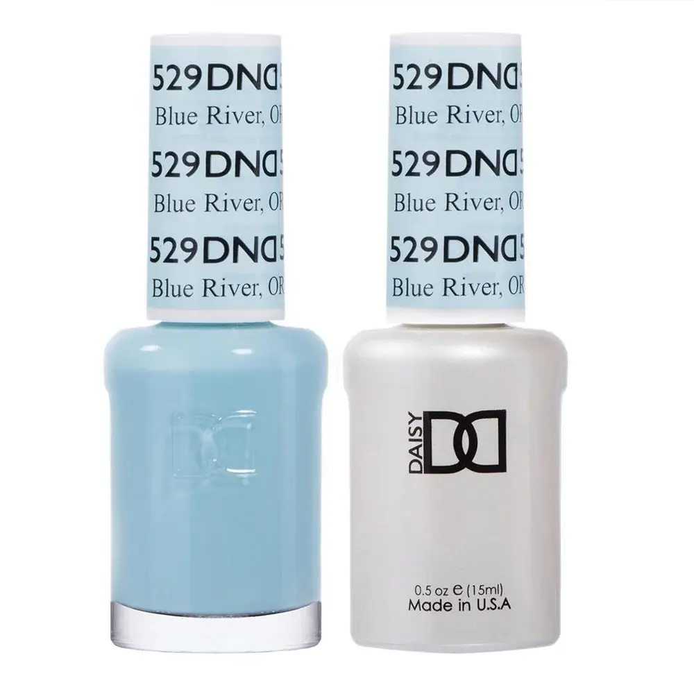 DND GEL NAIL POLISH DUO - 529 BLUE COLORS - BLUE RIVER, OR