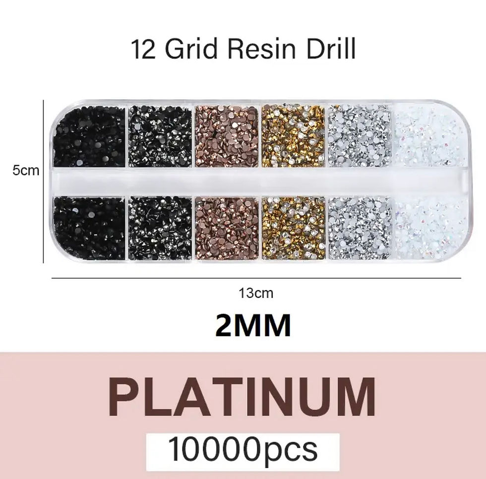 Miniatura: AB  10000Pcs 2/3mm Mix Color Pixie Stone Resin Part Nail Rhinestones Box 12Girds