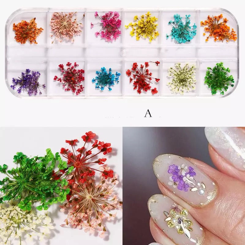 Thumbnail: Nail Art Pressed Dried Flowers Natural 3D Dry Floral