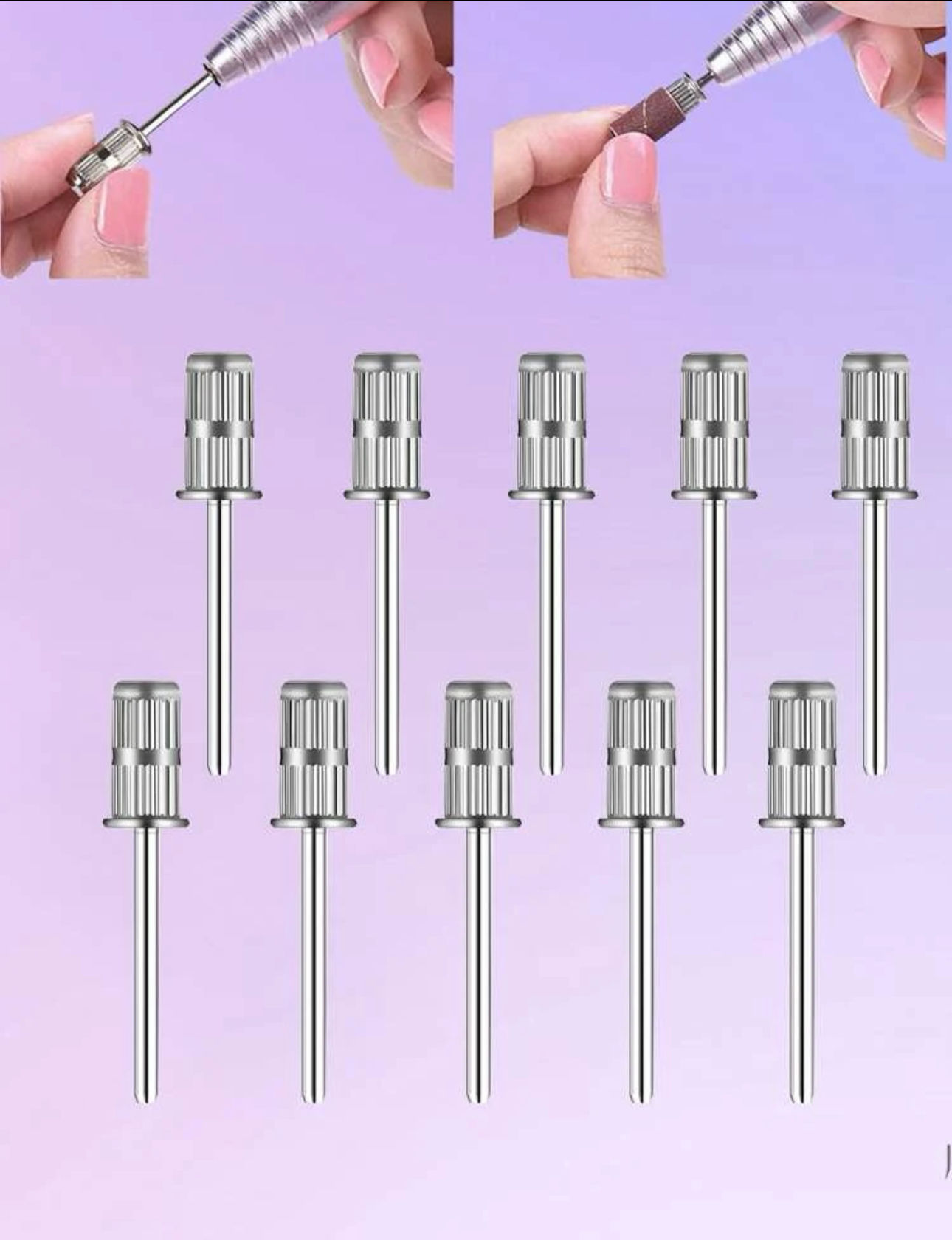 Nail Drill Bits Set, 2pc Nail Bits For Nail Drill E-File, Bits Manicure Pedicu