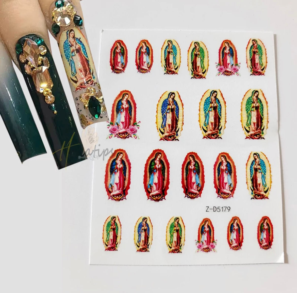 Nail Art Stickers Adhesive Virgencita Decal Angel Cupid Transfer Decals Slider 3