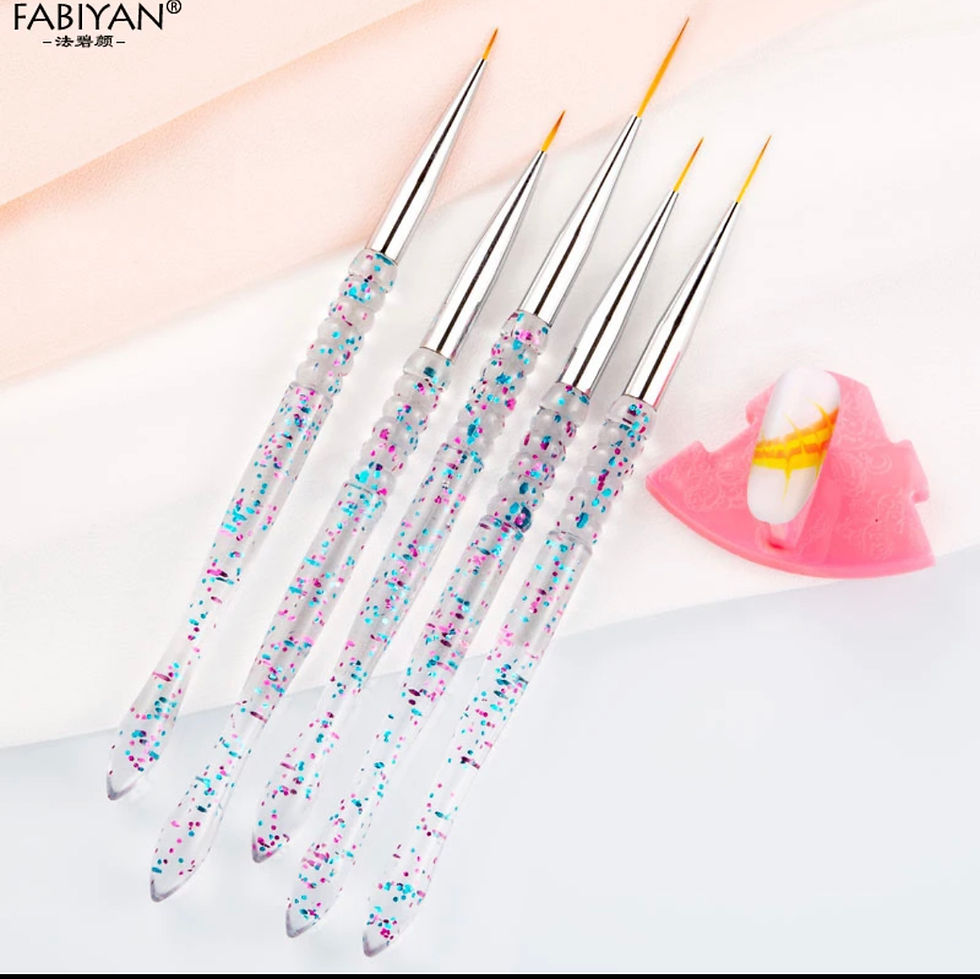 Miniatura: 5Pcs/Set Nail Art Liner Drawing Pen Brush DIY UV Gel Grid Line Stripes Painting 