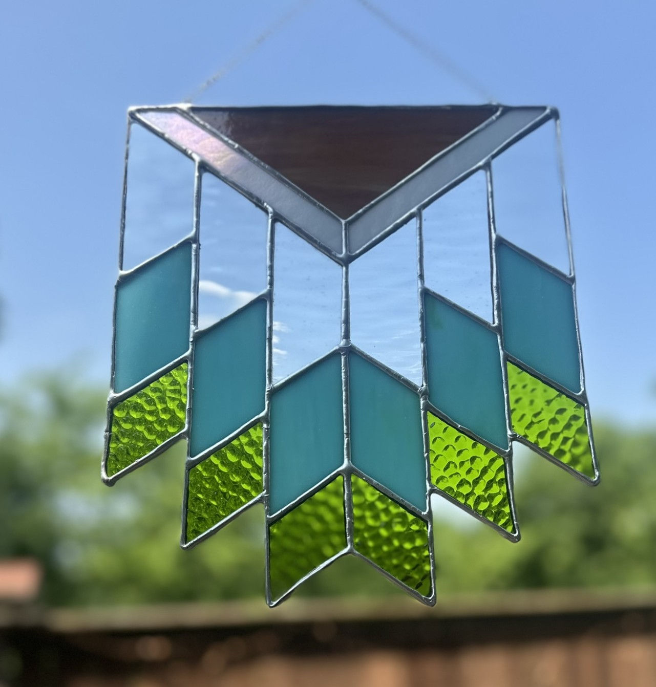 Brave Friend stained glass panel