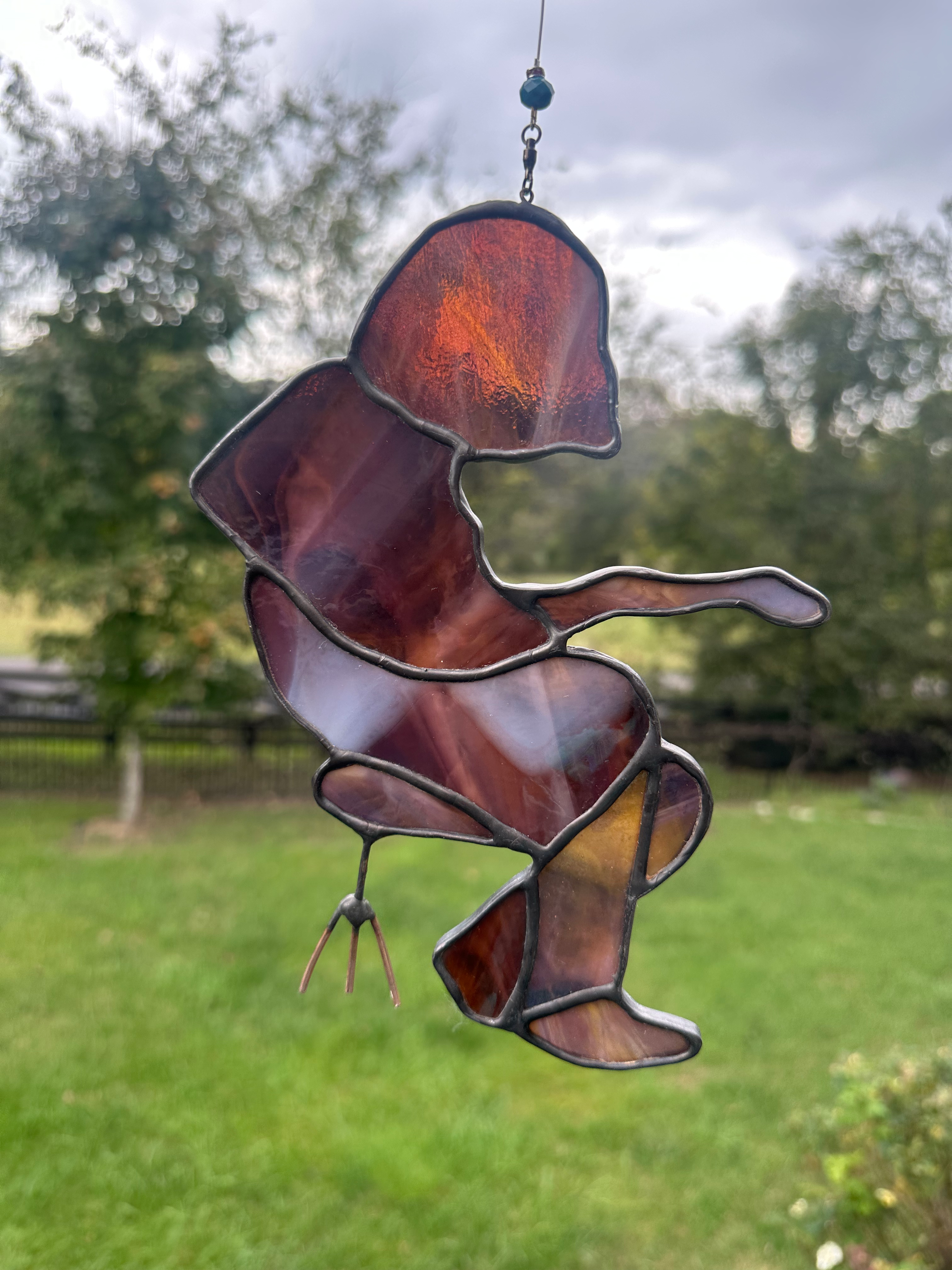 Mikey Houser sun spinner - mystical AMBER glass