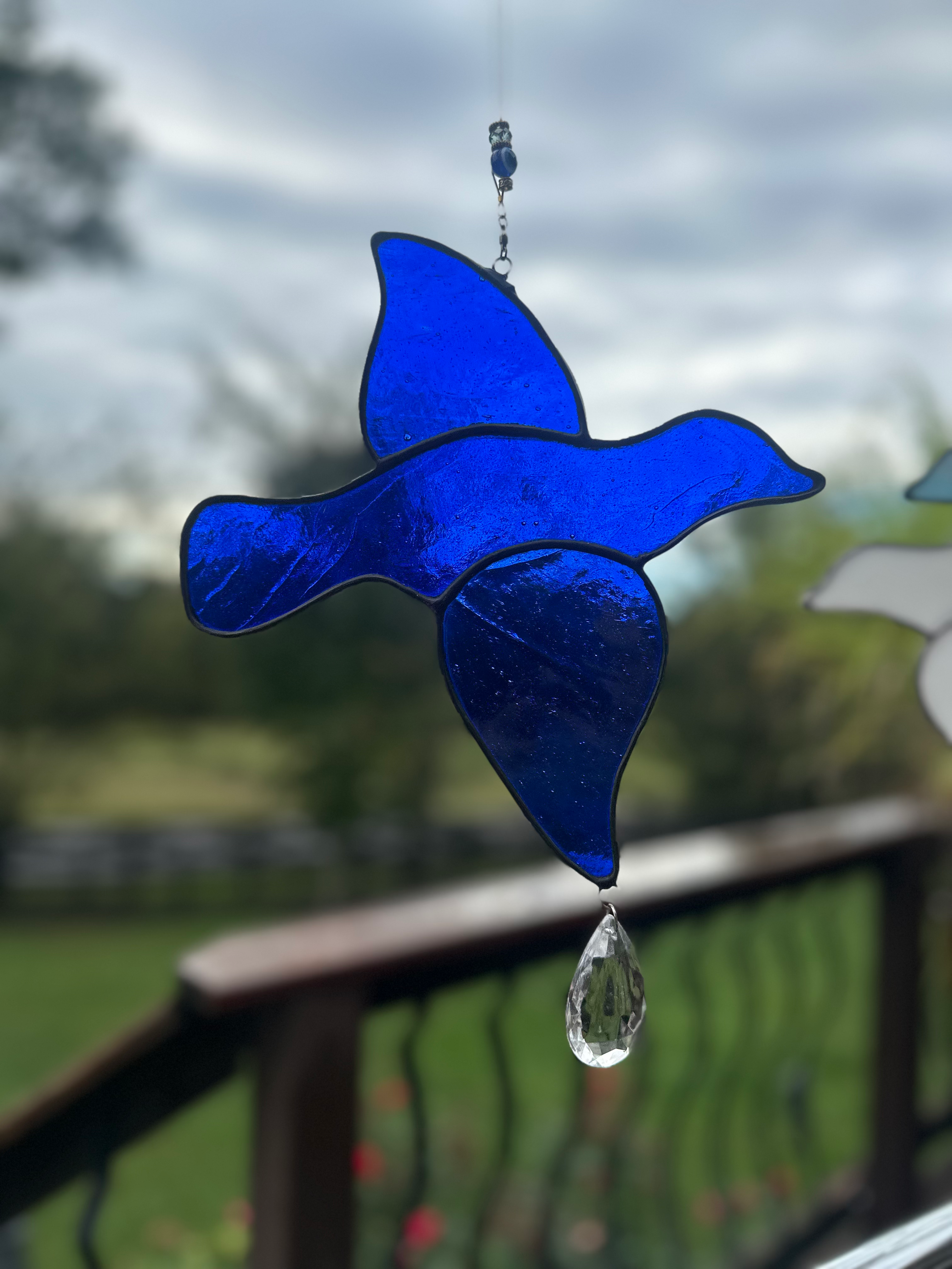 Medicine Bird Sun spinner - INDIGO BLUE glass