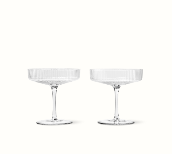 ferm LIVING Ripple Champagne Saucers - Set of 2