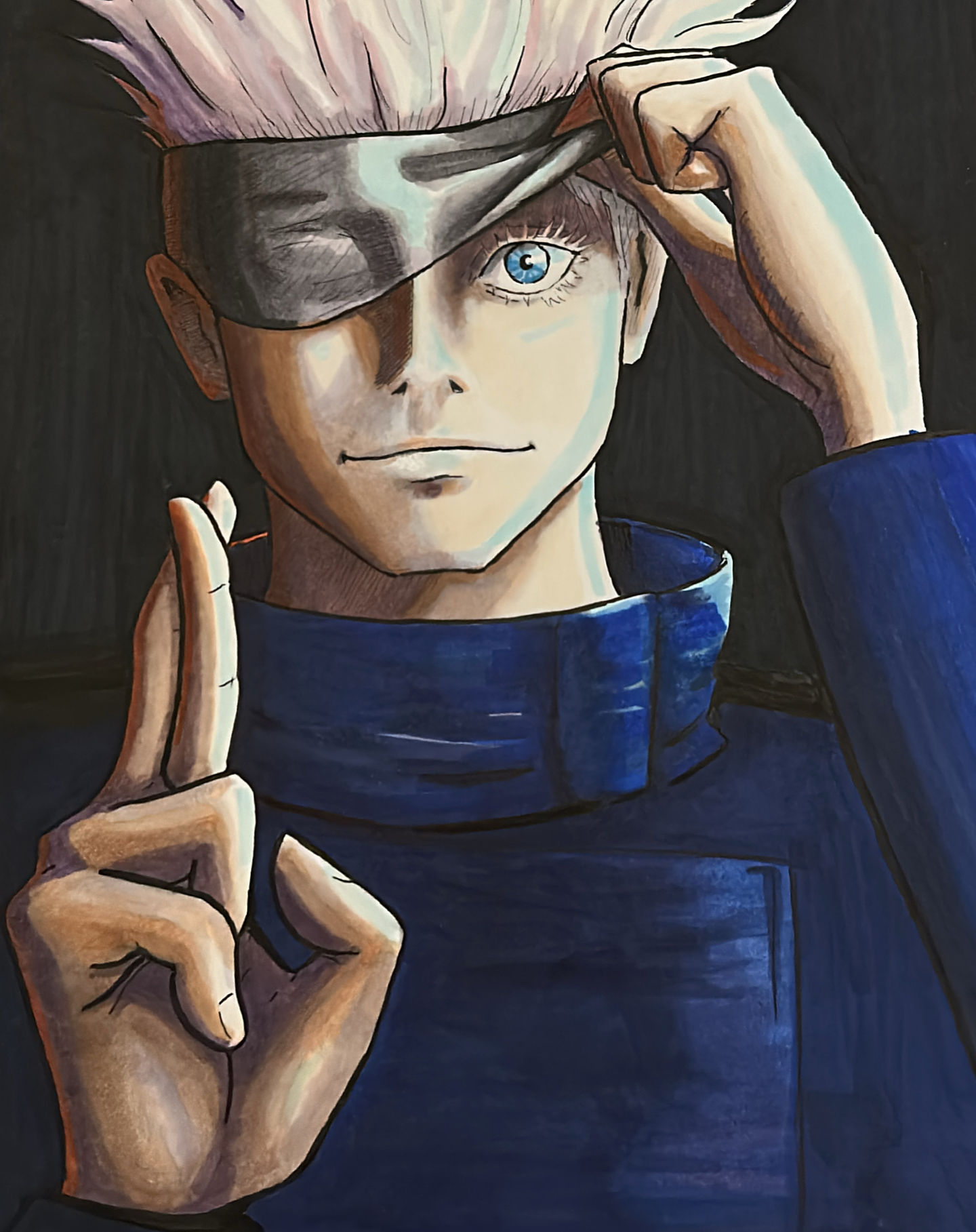 Marker illustration of Satoru Gojo from Jujutsu Kaisen