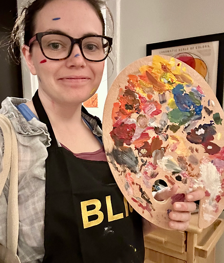 Molly Griffin artist with paint