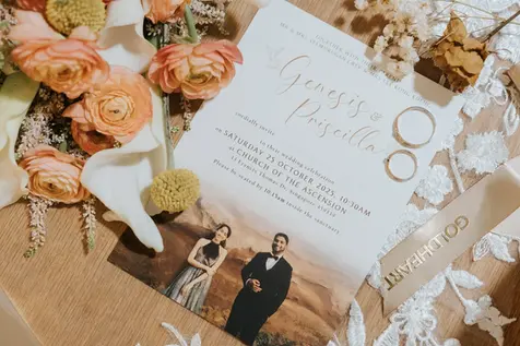 Genesis and Priscilla's wedding invitation