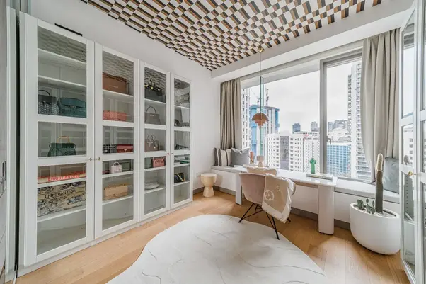 Bright home office featuring natural light and minimalist furnishings.