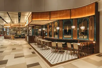 Restaurant interior photography of Roost Restaurant at Changi Airport Terminal 4, Singapore.